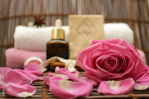 Obraz na płótnie Rose and spa products