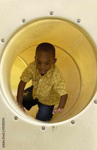 African American boy on playground