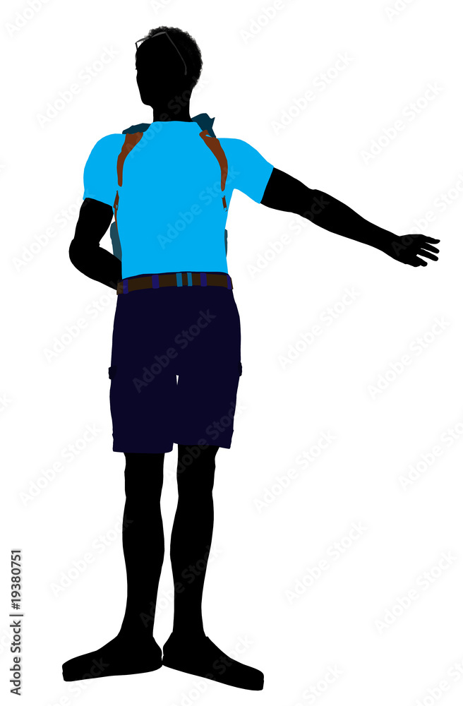 African American Hiker Silhouette African American Hiker Silhouette