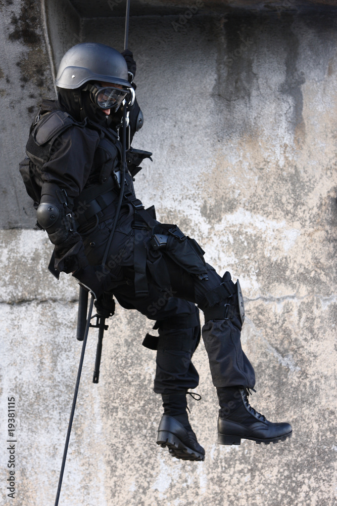 SWAT officer in full tactical gear Stock Photo