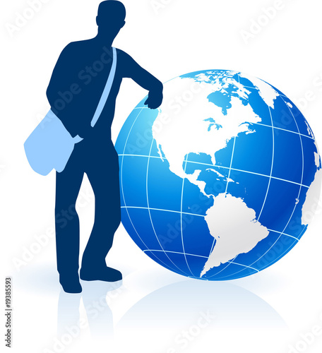 Young Man Traveler around the World