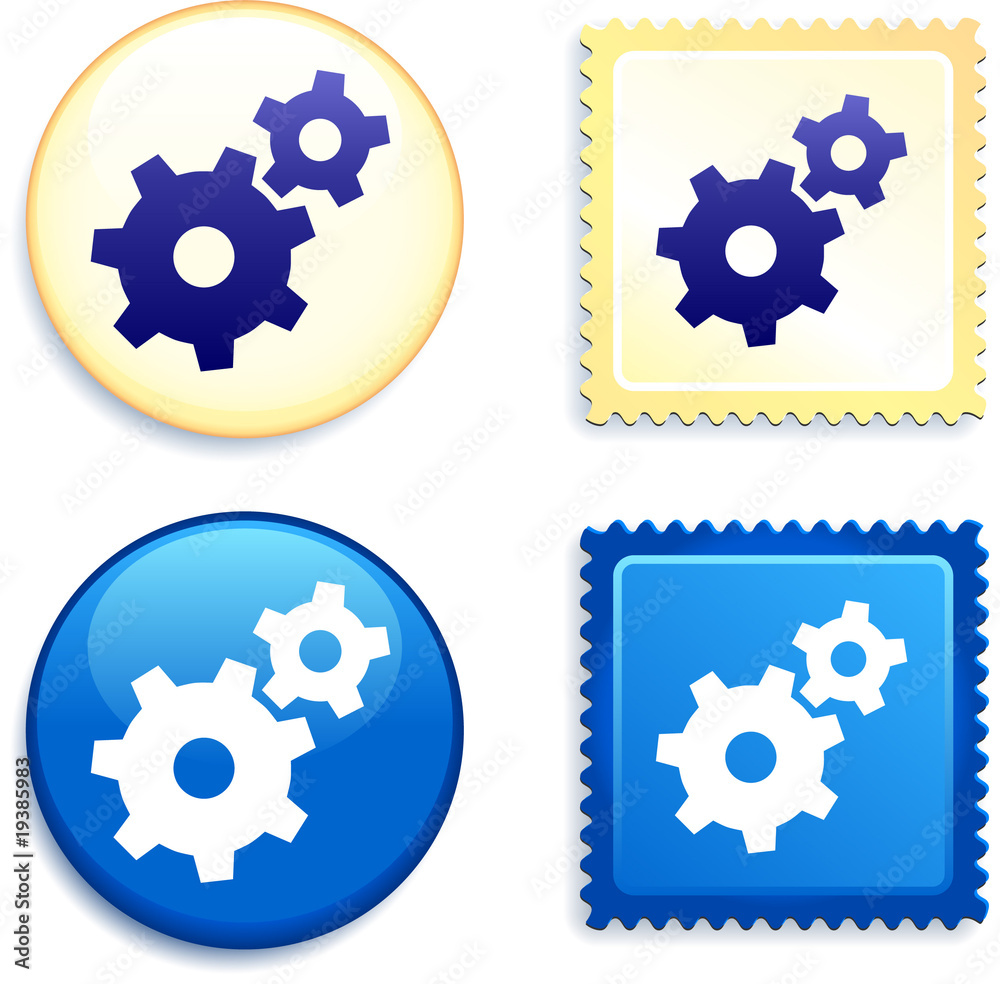 Internet Gear on Stamp and Button Internet Gear on Stamp and Button