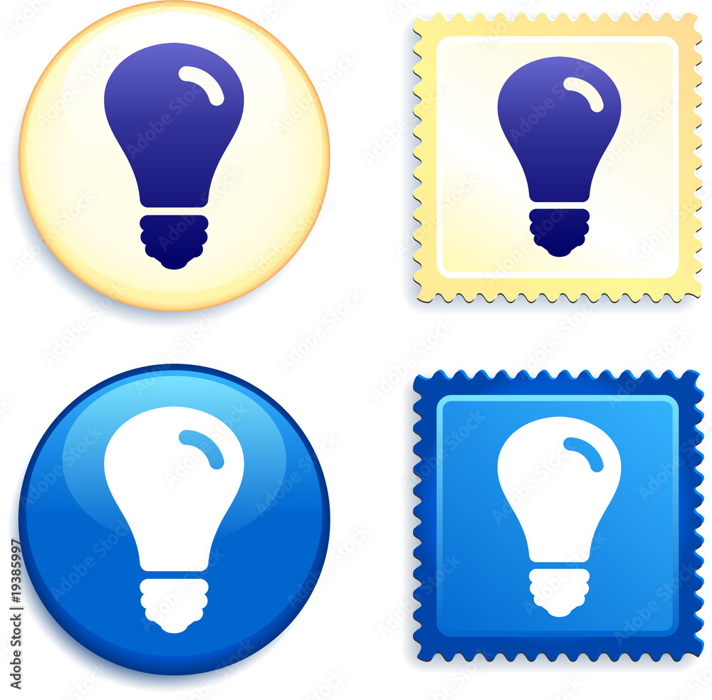 Light Bulb on Stamp and Button Light Bulb on Stamp and Button