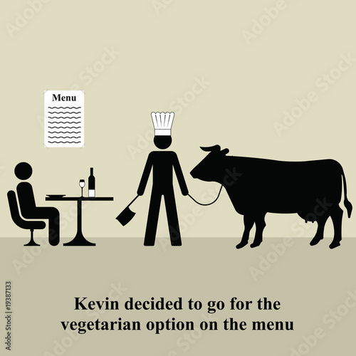 Kevin decided to opt for the vegetarian menu