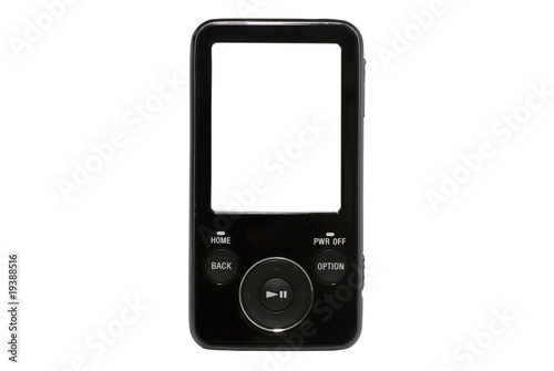 black mp3 player isolated
