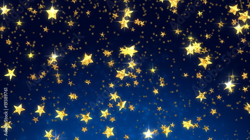 golden confetti stars falling from the sky (seamless loop)