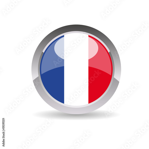 länderbutton aqua 2007: frankreich, france, drapeau