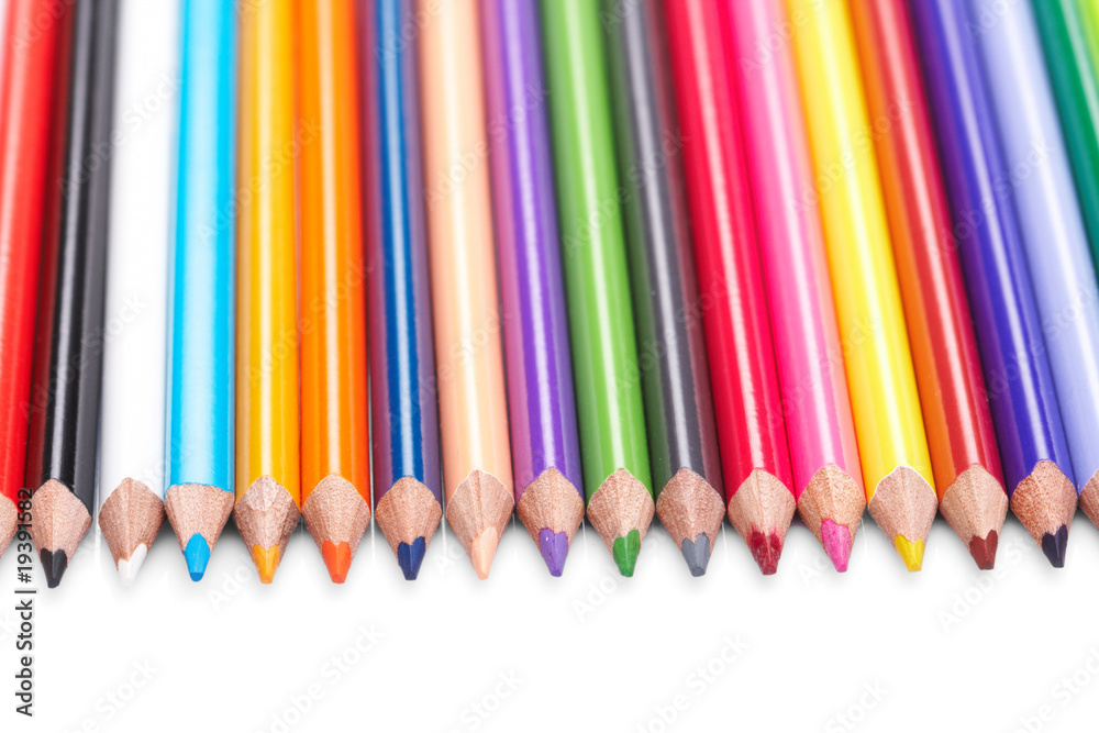 Color pencils on white background Color pencils on white background