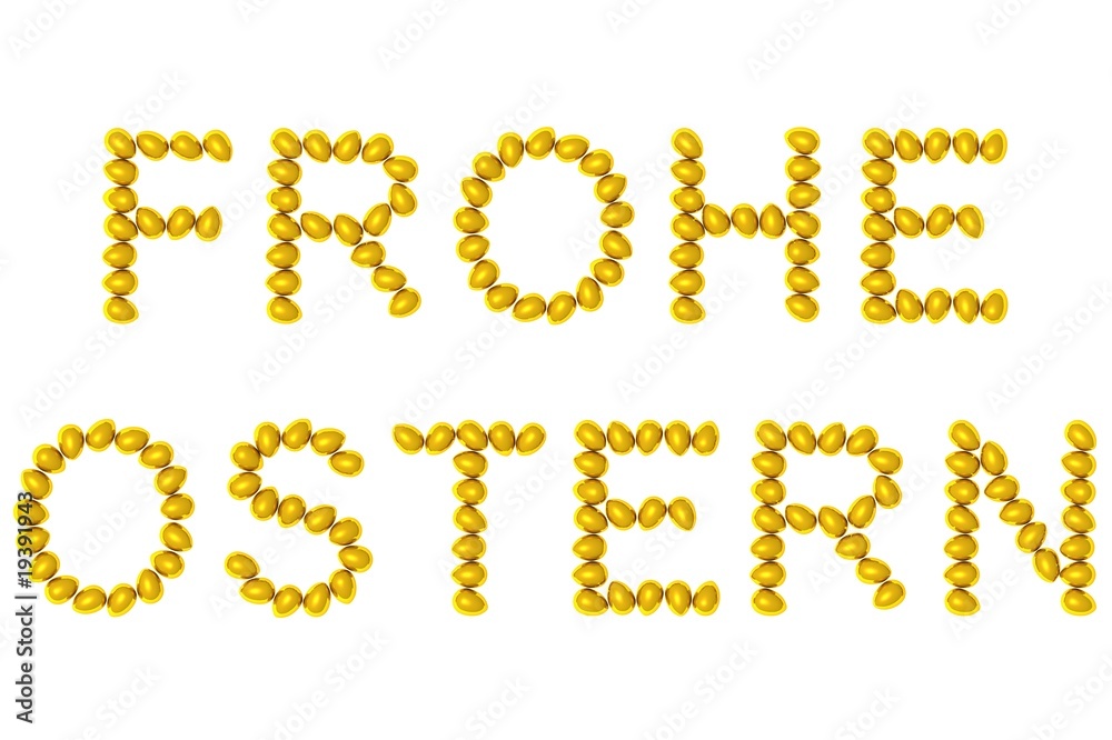 Oster-Schriftzug Gold Frontal