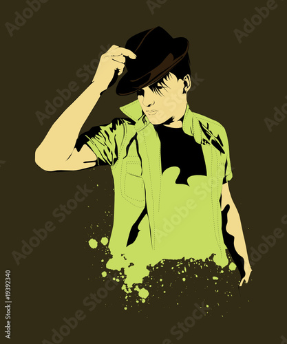 handsome young man in a hat