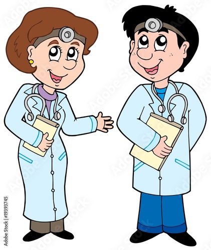 Two cartoon doctors
