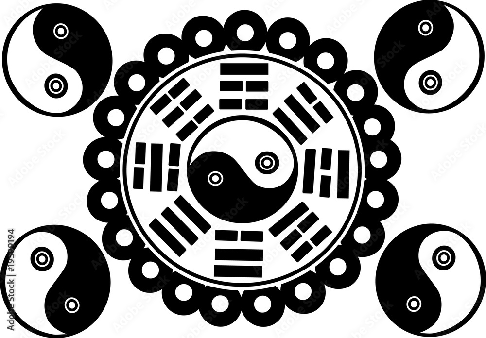 Obraz premium yin and yan symbols illustration