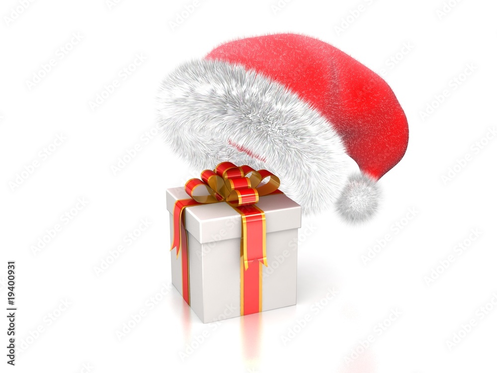 Santa hat with a gift.. Santa hat with a gift..