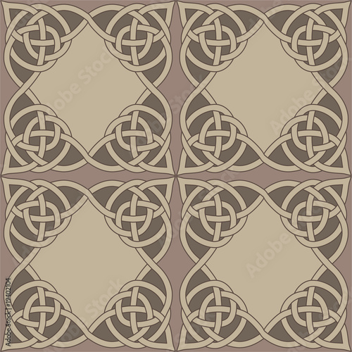 Seamless celtic pattern brown for backgrounds, fabrics
