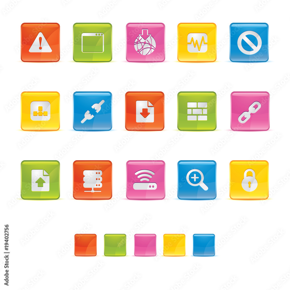Glossy Square Icons - Web and Internet Glossy Square Icons - Web and Internet