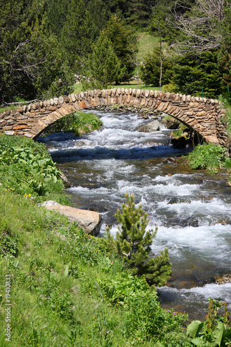 Old stone bridge. Vall de Ransol (Andorra)