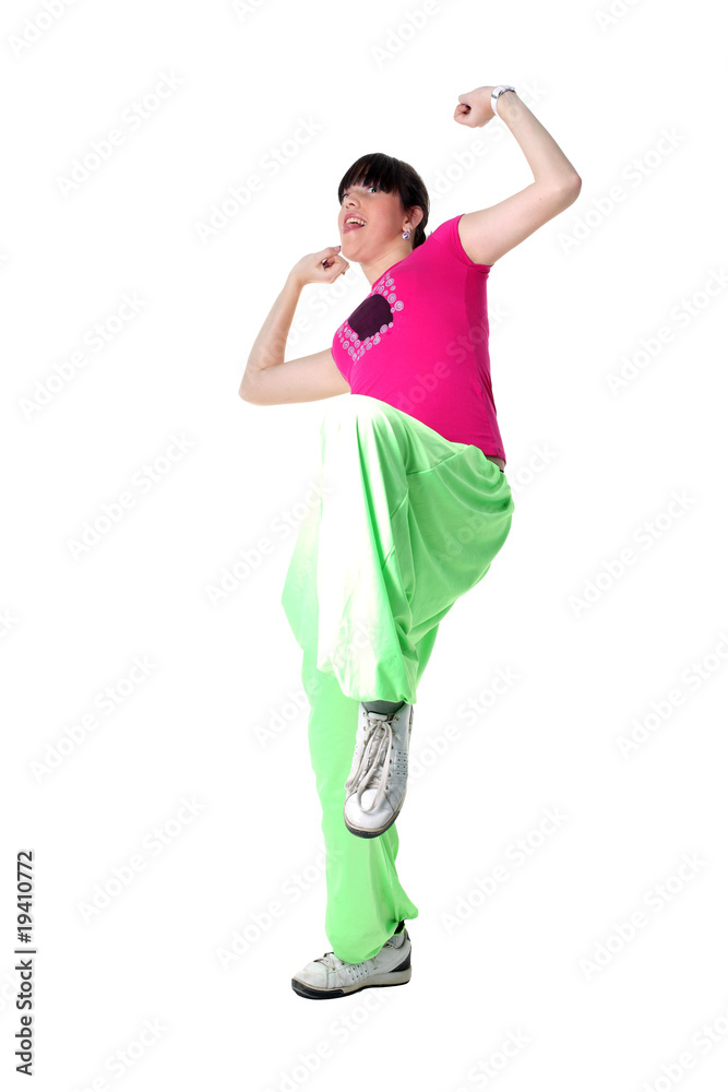 cool woman modern dancer isolated on white cool woman modern dancer isolated on white