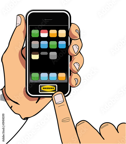 mano iphone3 teclear