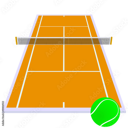 tennis court orange