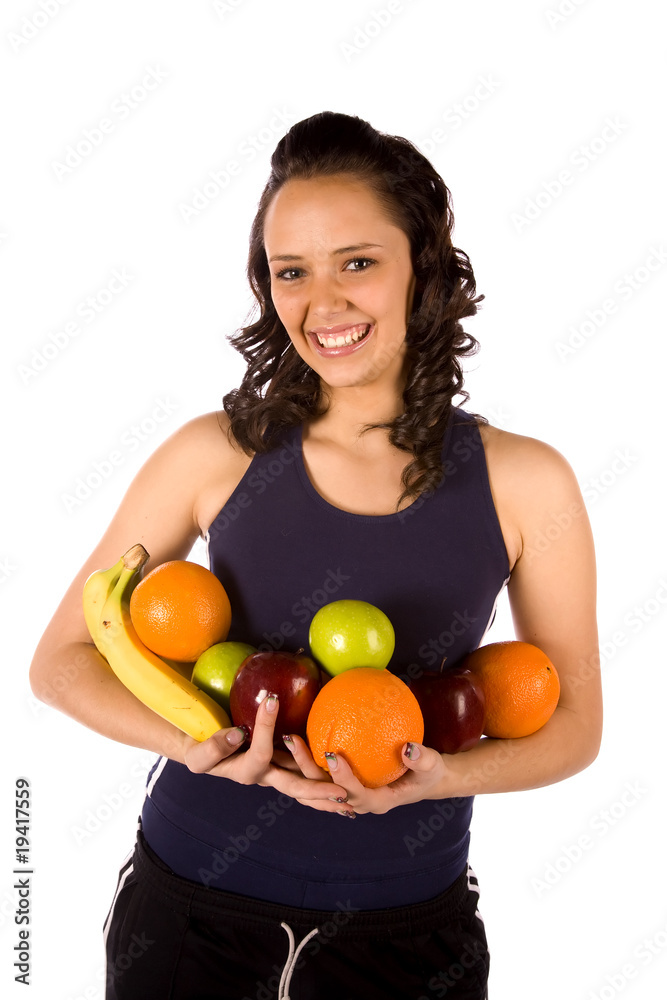 armful of fruit smiling armful of fruit smiling