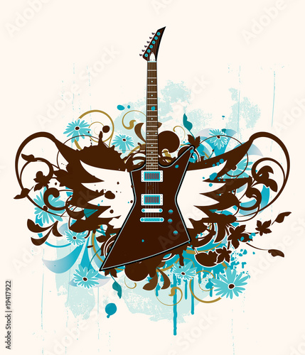 Electric guitar with design elements