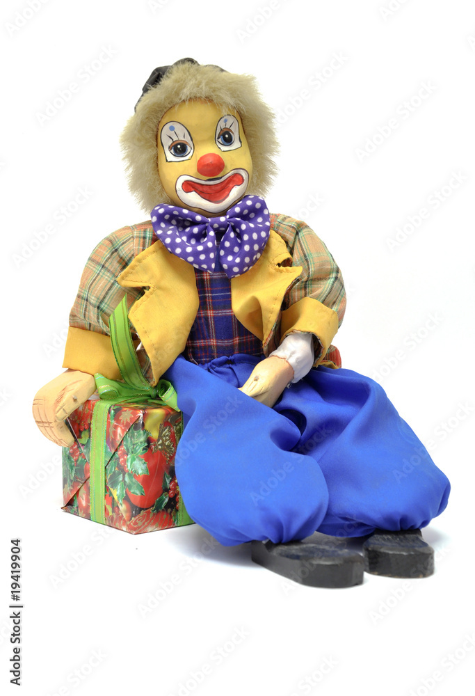 Clown mit Geschenk Clown mit Geschenk