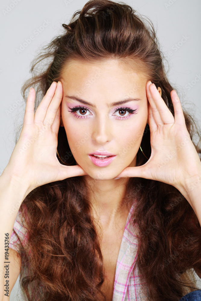 Closeup portrait of an attractive woman
