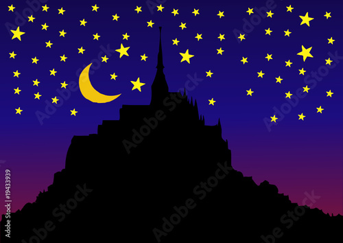 Cielo stellato a Mont Saint Michel