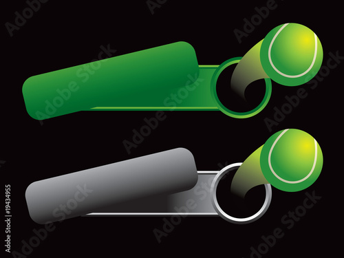 tennis ball tilted green and gray tabs