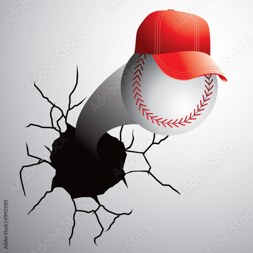 baseball cracked wall