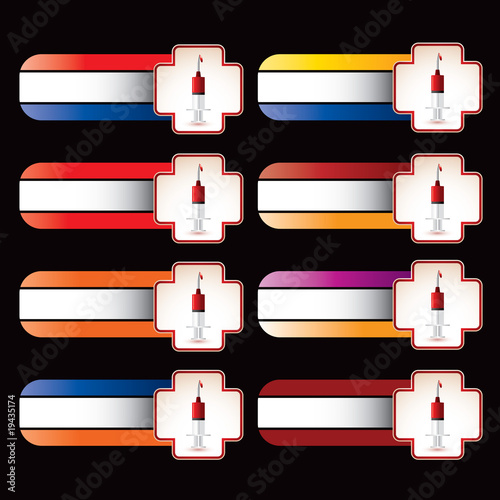 syringe and cross specialized banners