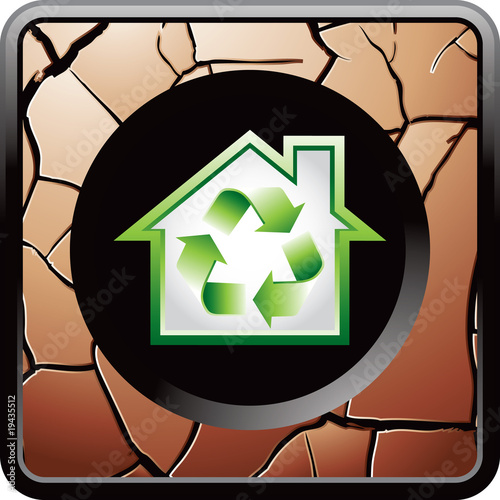recycled home bronze cracked web button