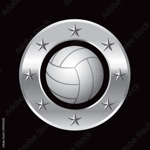 volleyball silver star round frame