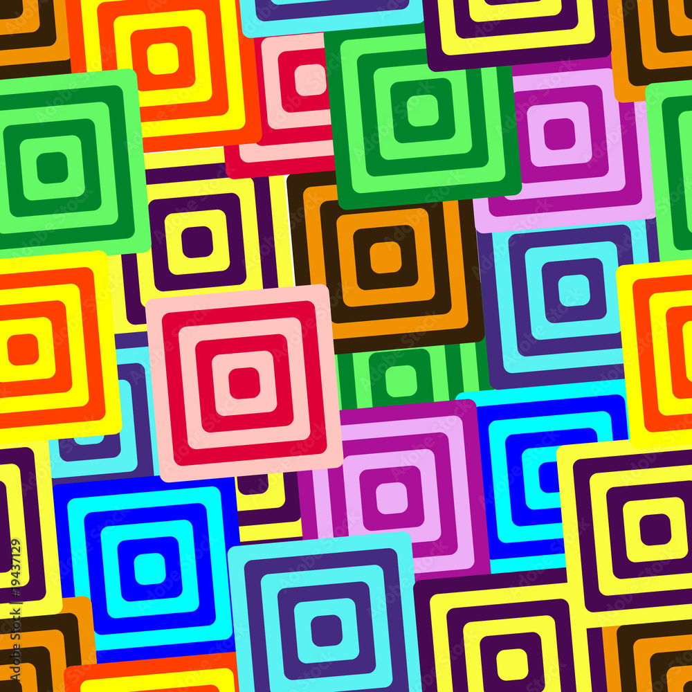 Retro vivid seamless square background