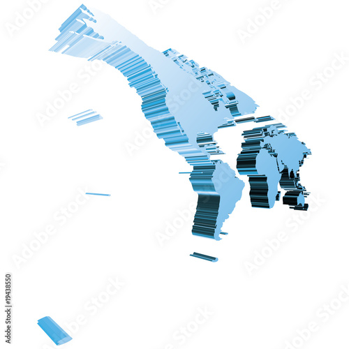 Vector 3D World with Blue Stripe Extrusion