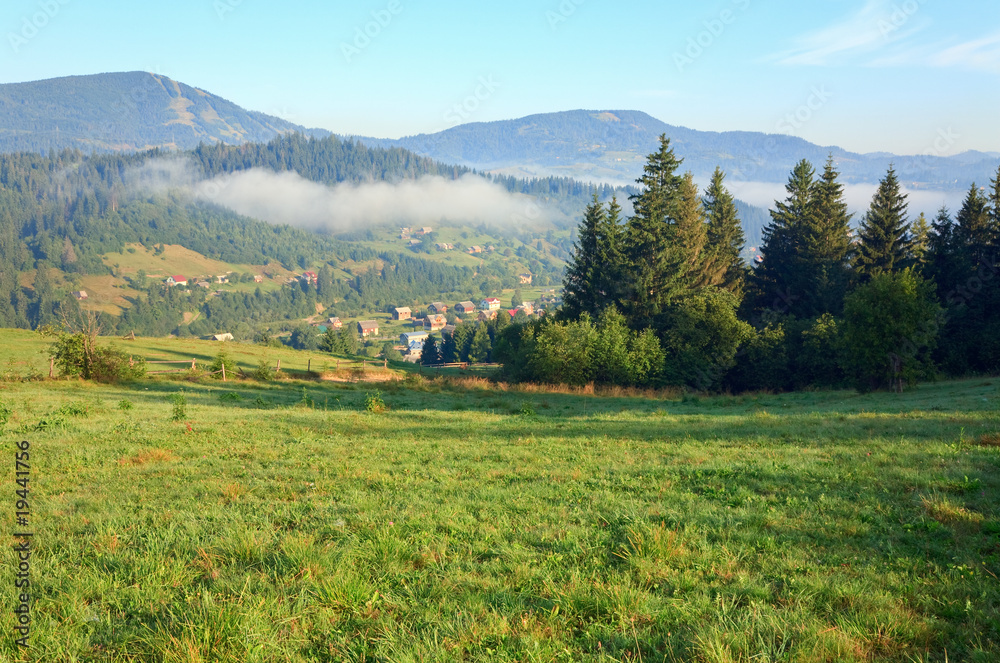 mountain village (summer countryside landscape)
