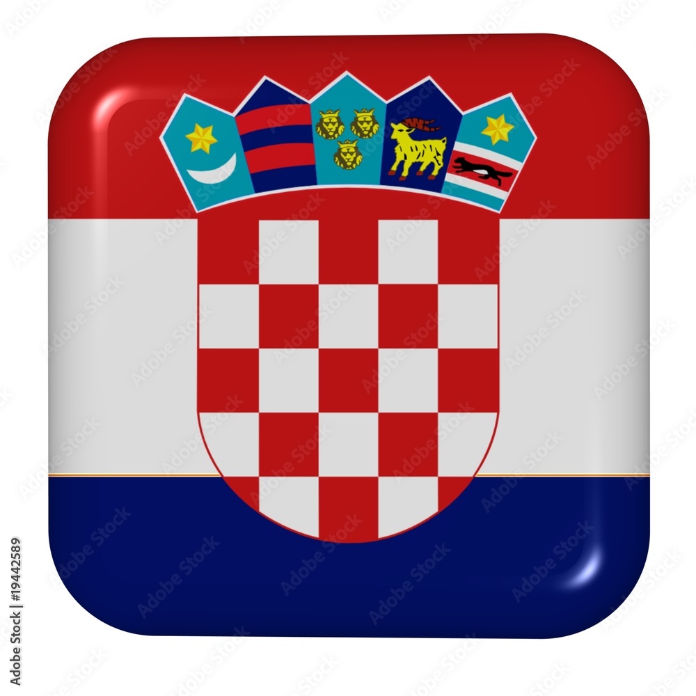 Naklejka premium button in colors of Croatia