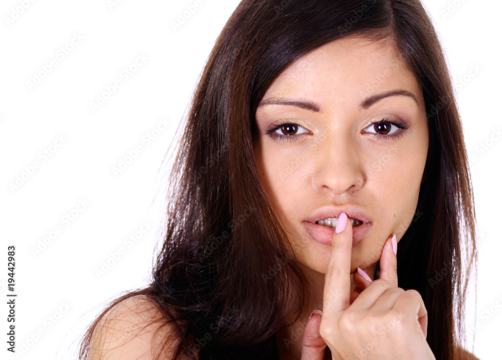 Closeup portrait of an attractive woman