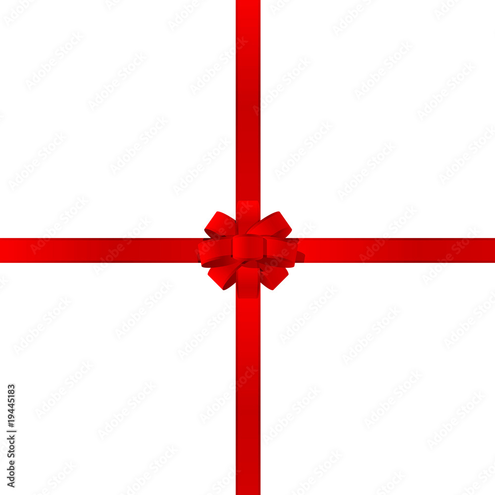 3D Render Satin Red ribbon tied in a bow on white background 3D Render Satin Red ribbon tied in a bow on white background