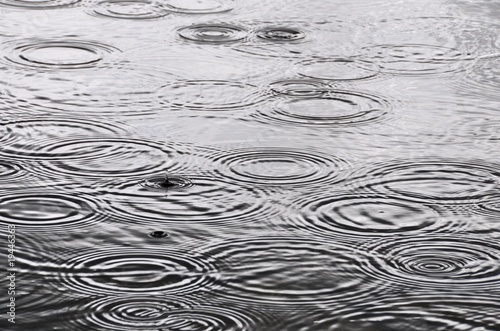 Raindrops on the water surface