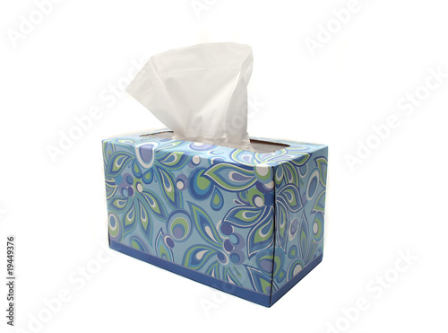 Isolated Blue Box of Tissues
