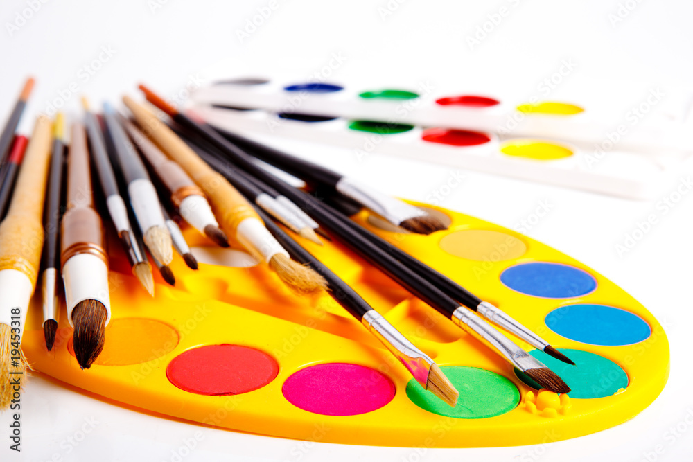 Obraz premium Brushes and paints