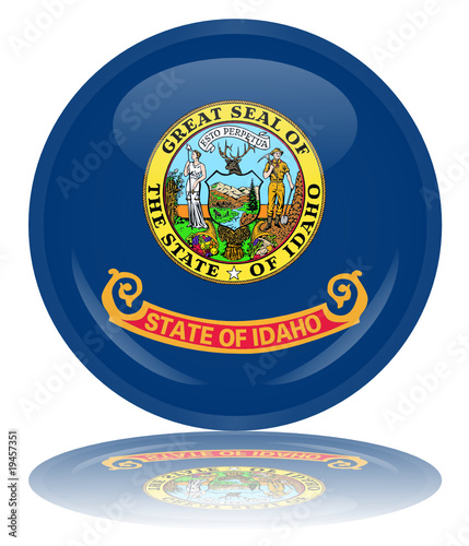 State of Idaho Round Flag Button (Idahoan USA Vector Reflection) photo