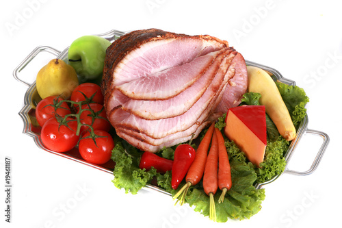 Baked ham with all the trimmings