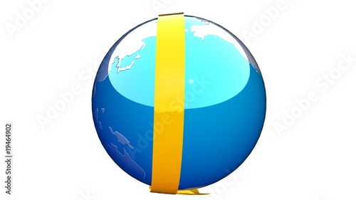 Earth planet with arrow around