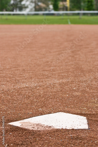 Home plate at a baseball diamond
