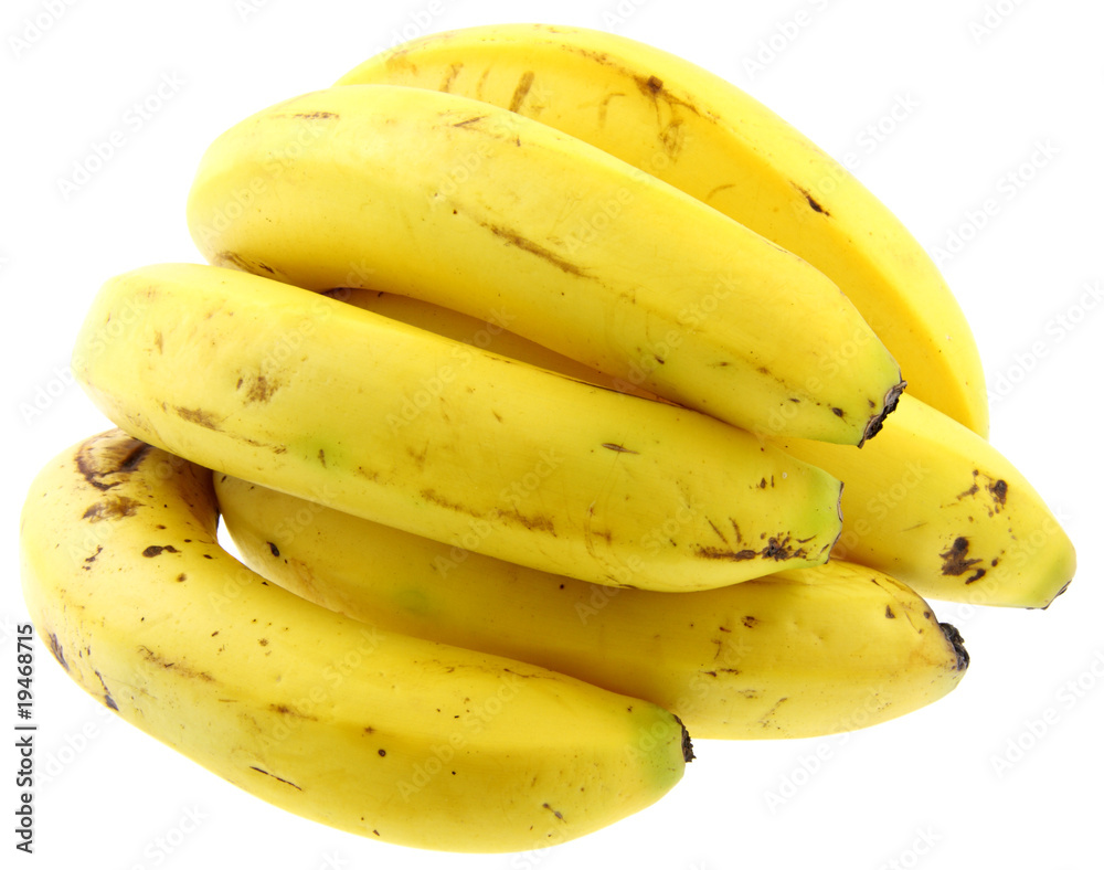 bananes mûres fond blanc