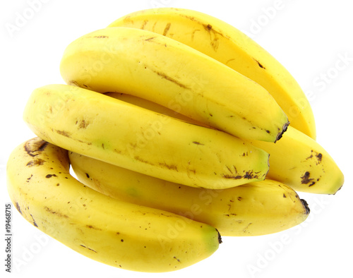 bananes mûres fond blanc