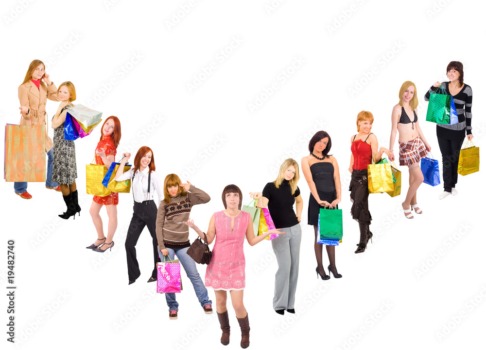 Shopping isolated group Shopping isolated group