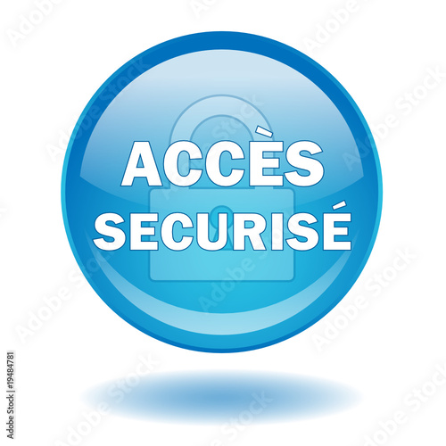 Bouton web rond "ACCES SECURISE" (vecteur - securité)